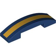 Slope Curved 4 x 1 Double with No Studs and Gold Stripe print (93273pr0022)