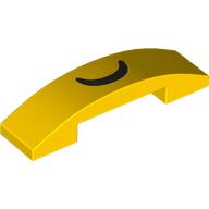 Slope Curved 4 x 1 Double with No Studs with Black Smile Mouth print (93273pr0025)