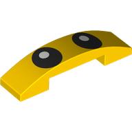 Slope Curved 4 x 1 Double with No Studs with Black Eyes, White Pupils print (93273pr0026)