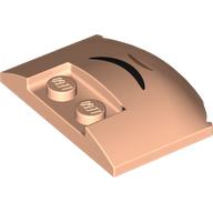 Slope Curved 3 x 4 x 2/3 Triple Curved with 2 Sunk Studs with Black Mouth print (93604pr0014)