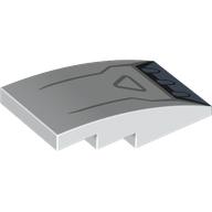 Slope Curved 4 x 2 No Studs with Sand Blue Engine Intake print (93606pr0013)