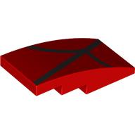 Slope Curved 4 x 2 No Studs, Black Lines (Webbing) Print (93606pr0015)