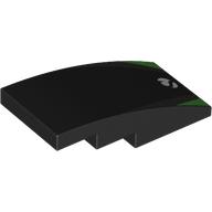 Slope Curved 4 x 2 No Studs with White SAAB Logo, Bright Green Markings print (93606pr0022)