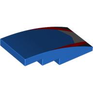 Slope Curved 4 x 2 No Studs with Silver, Red, and Black Markings print (93606pr0023)