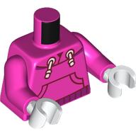 Torso, Hoodie, Pockets, Magenta Trim, White Laces print, Dark Pink Arms, White Hands (973c36h27pr0002)