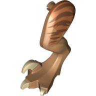 Animal Body Part, Dinosaur, Raptor Leg, Left, with Pin, Tan Claws and Dark Brown Stripes over Dark Orange Print (98071pr0002)