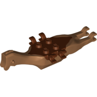 Animal Body Part, Dinosaur, Pteranodon Body, 4 Studs, 6 Clips with Reddish Brown Top (98085c01)