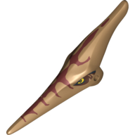 Animal Body Part, Dinosaur, Pteranodon Head with Eyes and Dark Red Stripes Print (98086pr0001)