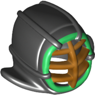 Mask, Kendo, Gold Grille, Green Trim (98130pr0008)