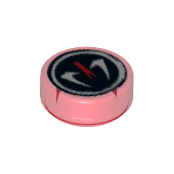 Tile Round 1 x 1 with Fangpyre Print (98138pr0003)