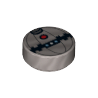 Tile Round 1 x 1 with Thermal Detonator Print (98138pr0010)