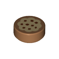 Tile Round 1 x 1 with Cookie Print (98138pr0018)