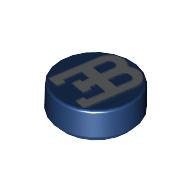 Tile Round 1 x 1 with Bugatti Logo print (98138pr0039)