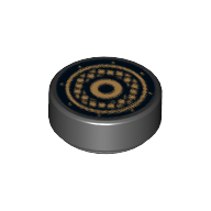 Tile Round 1 x 1 with Speaker Grille Print (98138pr0045)