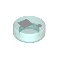 Tile Round 1 x 1 with Large and Small White Squares Print (Brickheadz Eye) (98138pr0060)