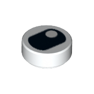 Tile Round 1 x 1 with Squinted Eye, Top Side Pupil print (98138pr0062)