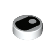 Tile Round 1 x 1 with Squinted Eye, Center Side Pupil print (98138pr0083)