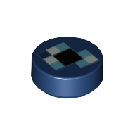 Tile Round 1 x 1 with Blue Squares, Pixelated Eye of Ender print (98138pr0102)