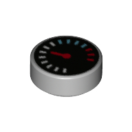 Tile Round 1 x 1 with Gauge Print (98138pr0186)
