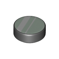 Tile Round 1 x 1 with White/Sand Green Lines / Mirror print (98138pr0254)