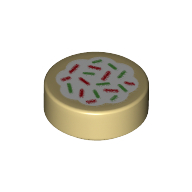 Tile Round 1 x 1 with Christmas Cookie print (98138pr0255)