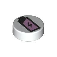 Tile Round 1 x 1 with Battery print (98138pr0380)