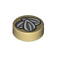 Tile Round 1 x 1 with Sunflower Seeds print (98138pr0381)
