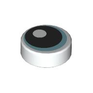 Tile Round 1 x 1 with Medium Azure Eye, Black Pupil print (98138pr0384)