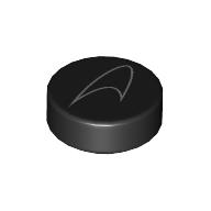 Tile Round 1 x 1 with Silver McLaren Logo Print (98138pr0416)