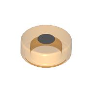 Tile Round 1 x 1 with Silver Dot print (98138pr0423)