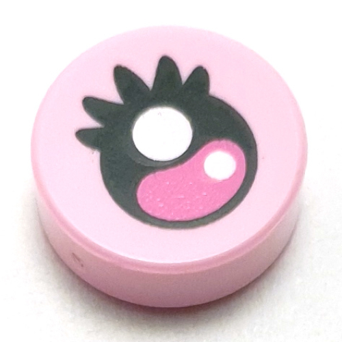 Tile Round 1 x 1 with Eye, Dark Pink Iris, Black Lashes print (98138pr0431)