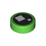 Tile Round 1 x 1 with Small Black Circle with 2 White Squares (Brickheadz Eyes) print (98138pr0433)