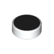 Tile Round 1 x 1 with Black Surface print (98138pr0435)