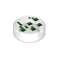 Tile Round 1 x 1 with Green / Dark Green Pixelated Wheat Seeds print (98138pr0436)