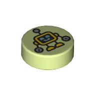 Tile Round 1 x 1 with Toy Robot print (98138pr0440)