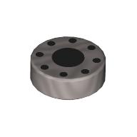 Tile Round 1 x 1 with Black Dot, Circle of Small Black Dots print (98138pr0443)