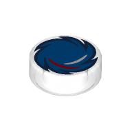Tile Round 1 x 1 with Blue Circle Saw / Sonic the Hedgehog print (98138pr0445)