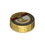 Tile Round 1 x 1 with Armored White Eye print (98138pr9972)