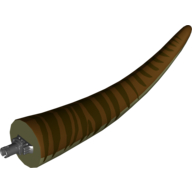 Animal Body Part, Dinosaur, Tyrannosaurus Rex Tail, with Pin, Reddish Brown Top and Dark Brown Stripes Print (98159pr0002)