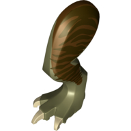 Animal Body Part, Dinosaur, Tyrannosaurus Rex Leg, Left, with Pin, Tan Claws and Dark Brown Stripes on Reddish Brown Print (98162pr0002)