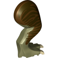 Animal Body Part, Dinosaur, Tyrannosaurus Rex Leg, Right, with Pin, Tan Claws and Dark Brown Stripes on Reddish Brown Print (98163pr0002)