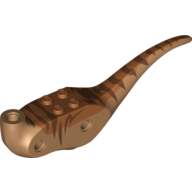Animal Body Part, Dinosaur, Raptor Body with Dark Orange Top with Dark Brown Stripes Print (98165pr0002)