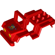 Duplo Car Body Jeep with Headlights and Fire Logo Print (98189pr0002)