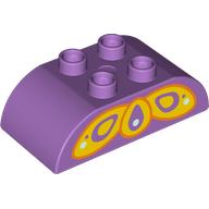 Duplo Brick 2 x 4 Curved Top with Yellow Butterfly Wing Print (98223pr0040)