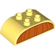 Duplo Brick 2 x 4 Curved Top with Orange Pumpkin Top print (98223pr0042)