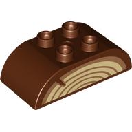 Duplo Brick 2 x 4 Curved Top, Wood Print (98223pr0050)