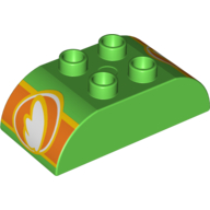 Duplo Brick 2 x 4 Curved Top with Disney Planes Fuel Logo Printed on Both Curved Ends (98223pr9997)