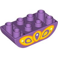 Duplo Brick 2 x 4 Curved Bottom with Yellow Butterfly Wing Print (98224pr0015)