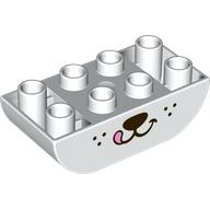 Duplo Brick 2 x 4 Curved Bottom, Dog Mouth Print (98224pr0016)