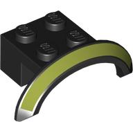 Wheel Arch, Mudguard 4 x 2 1/2 x 1 with Olive Green Stripe print (98282pr0001)